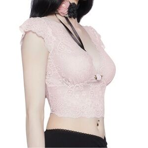 Dolls Kill Widow Demure Vixen Lace Top